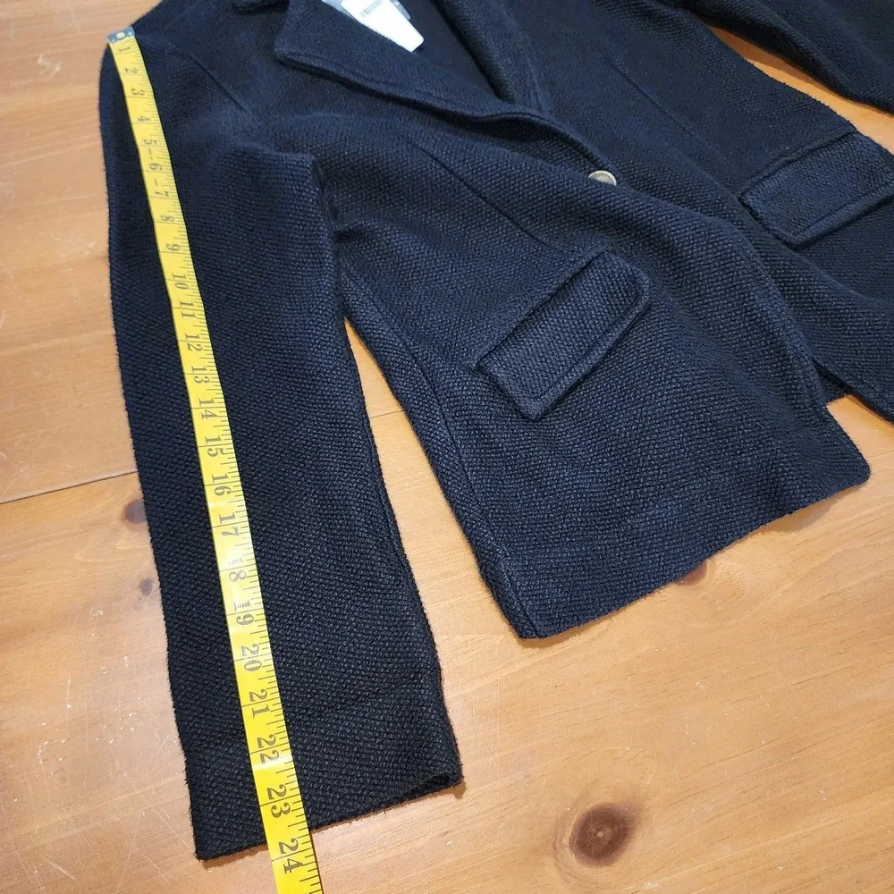 Maeve Anthropologie‎ Knit Jacket Blazer Womens Medium Black Textured Casual Work